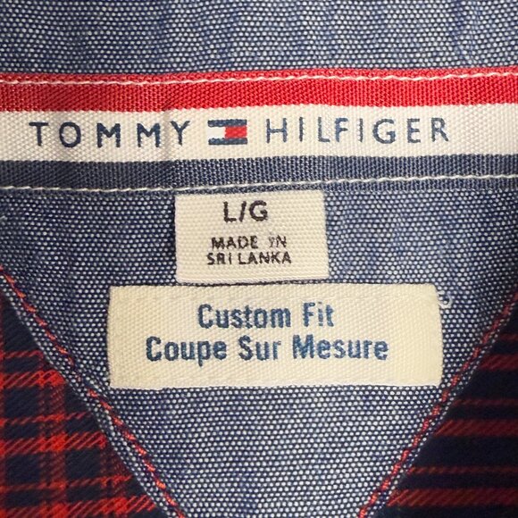 EUC Men's TOMMY HILFIGER Custom Fit Tartan Plaid Button-Down | Size L‎ - Picture 9 of 11